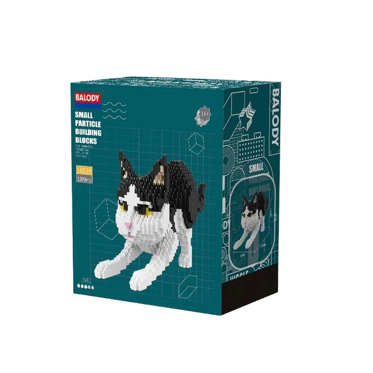 Balody 16039 Black and White Cat - Diamond Building Block Set (1,390 Pieces)
