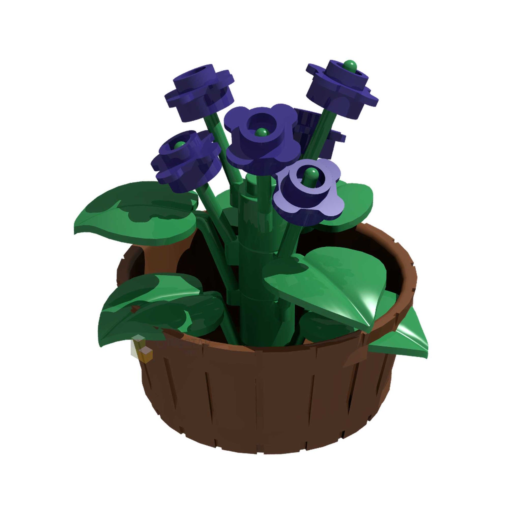 LB-20049-Blumenkübel lila Blume (Lonestar-Bricks)