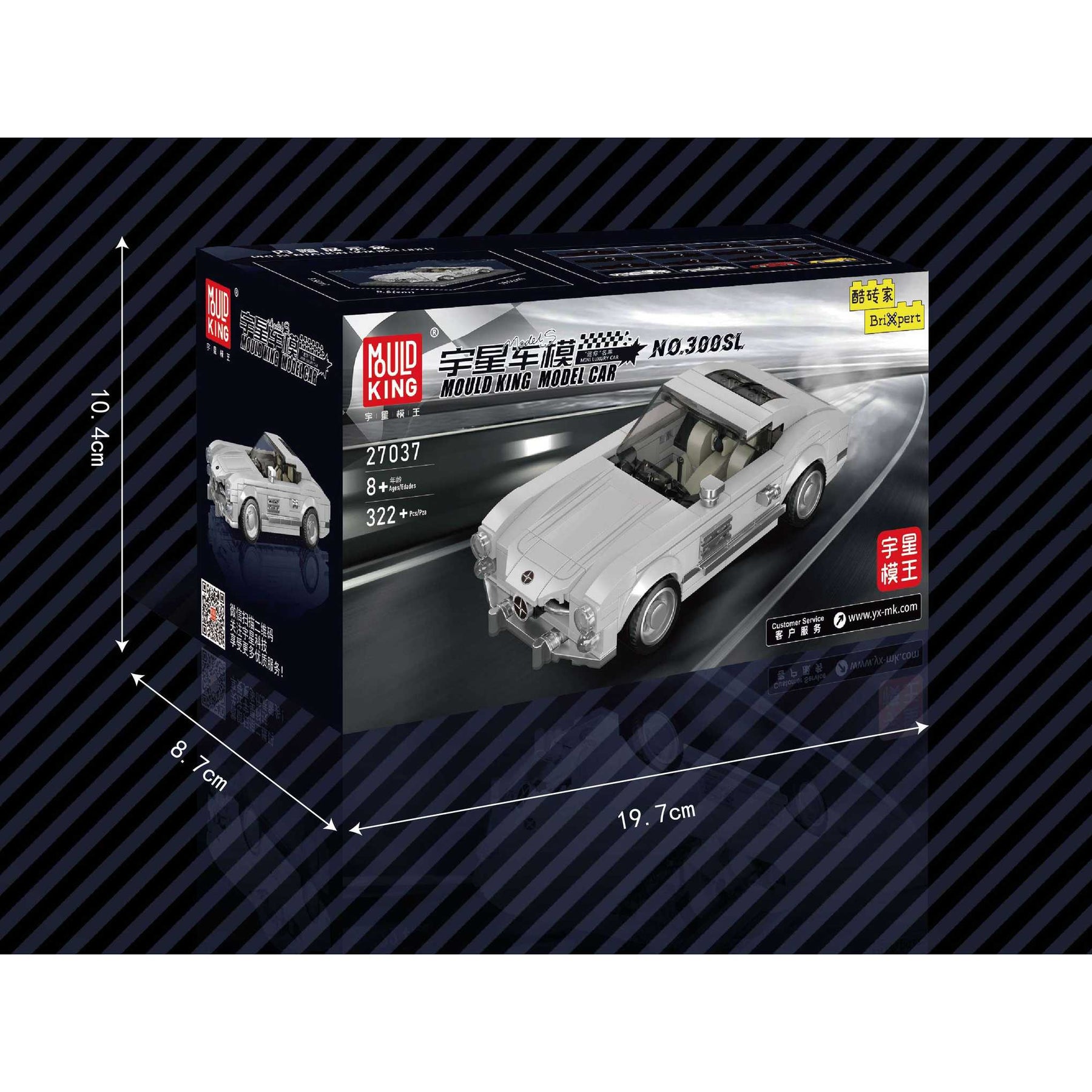 27037-Sportwagen 300sl inkl. Vitrine (Mould King)