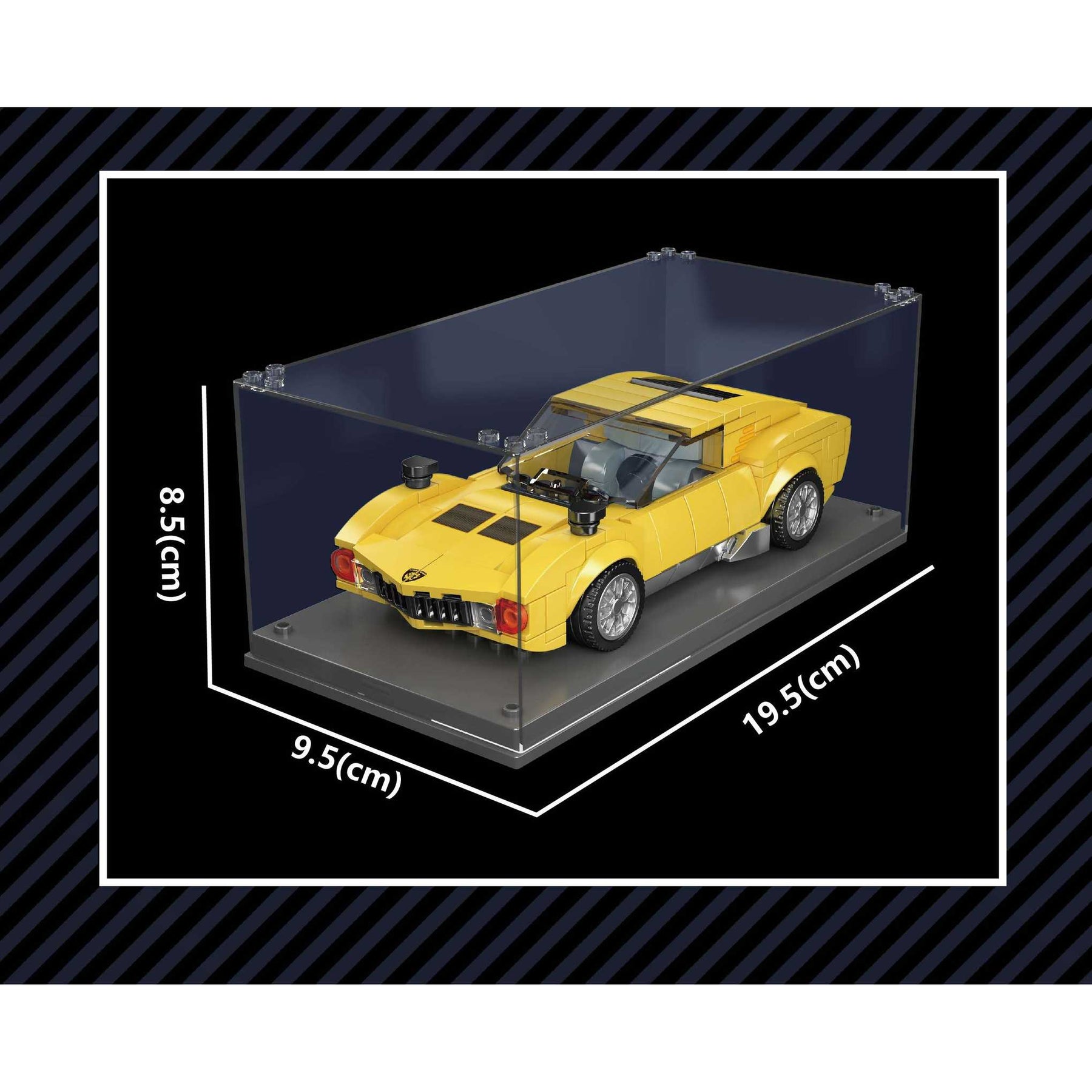 27039-Sportwagen gelb inkl. Vitrine (Mould King)
