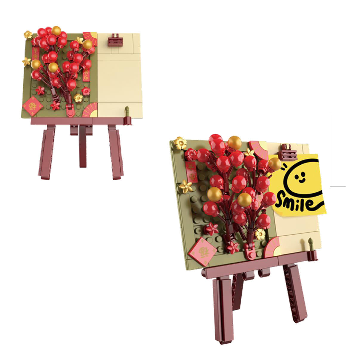 2801 - rotes Blumenklemmbrett (Jaki)