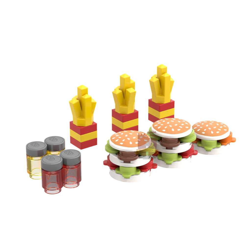LB-30011 - Burger mit Pommes (Lonestar Bricks)