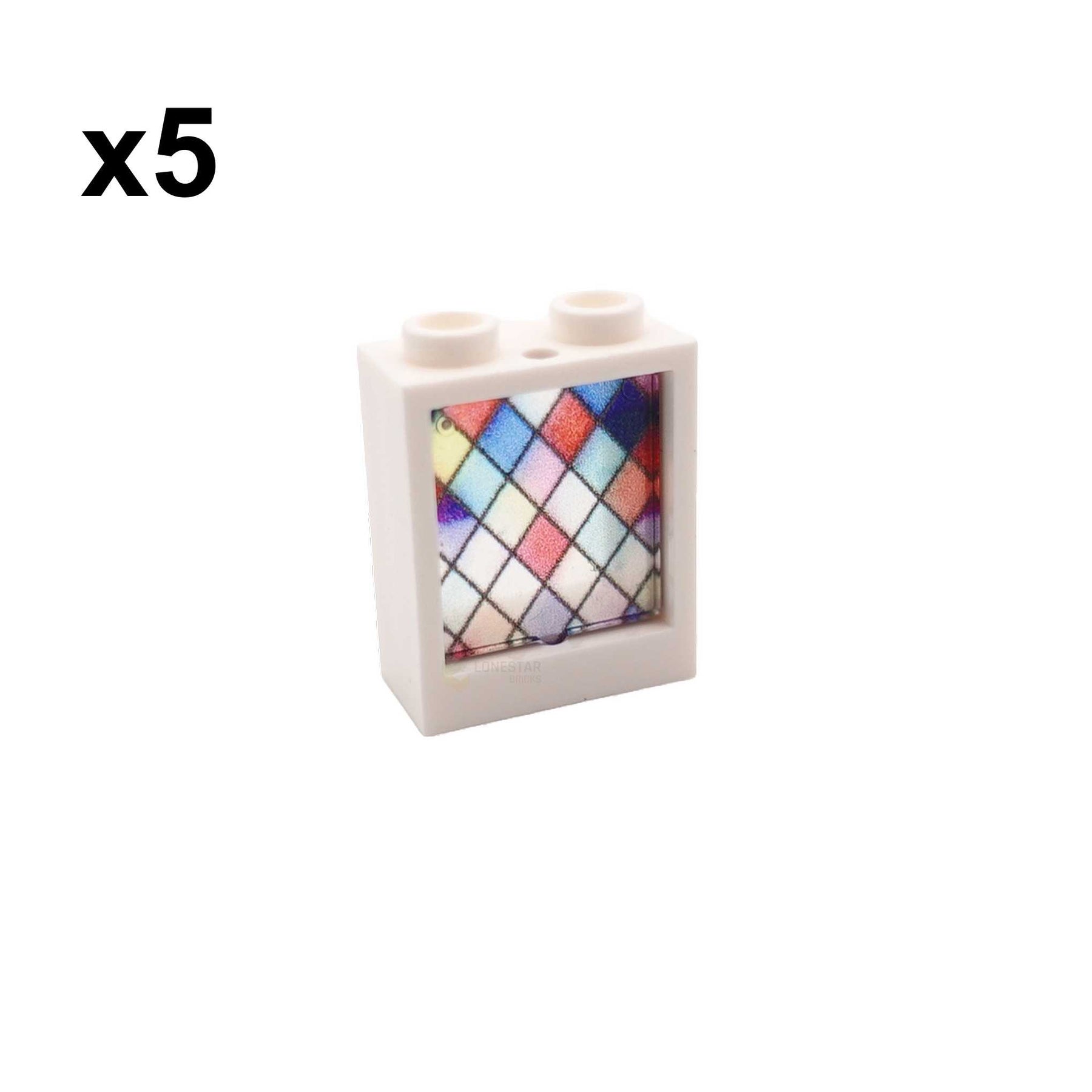 LB-30047-Buntglas Fenster 1x2x2 Nr. 1 (Lonestar-Bricks)