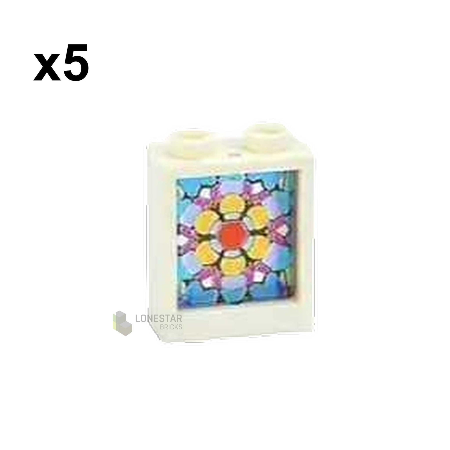 LB-30050-Buntglas Fenster 1x2x2 Nr. 4 (Lonestar-Bricks)