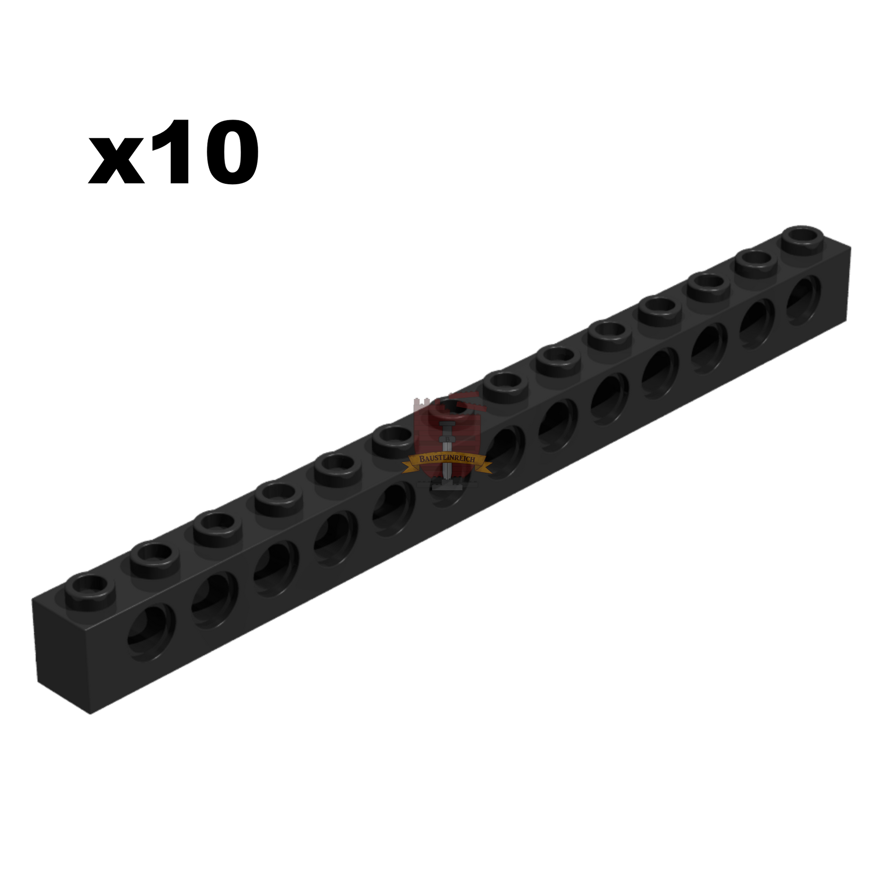 Technik Brick 1x14 schwarz 10 Stück (Gobricks)