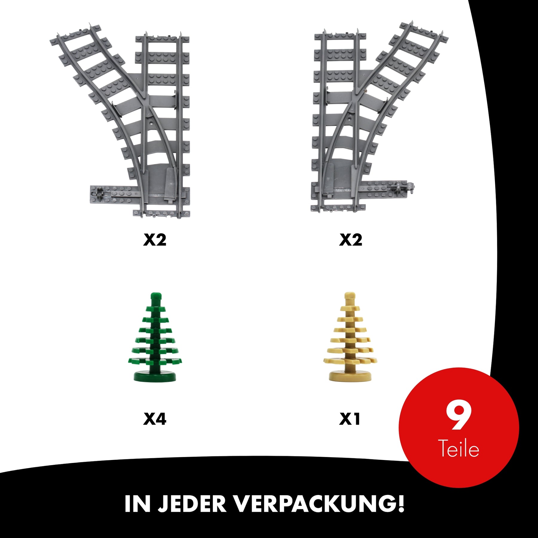 LB-60014 - Weichen Plus I 4 Weichen 5 Bäume I Grau