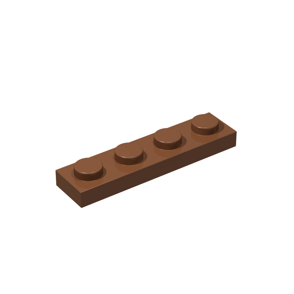 Plate 1x4 Braun 50 Stück (Cada)
