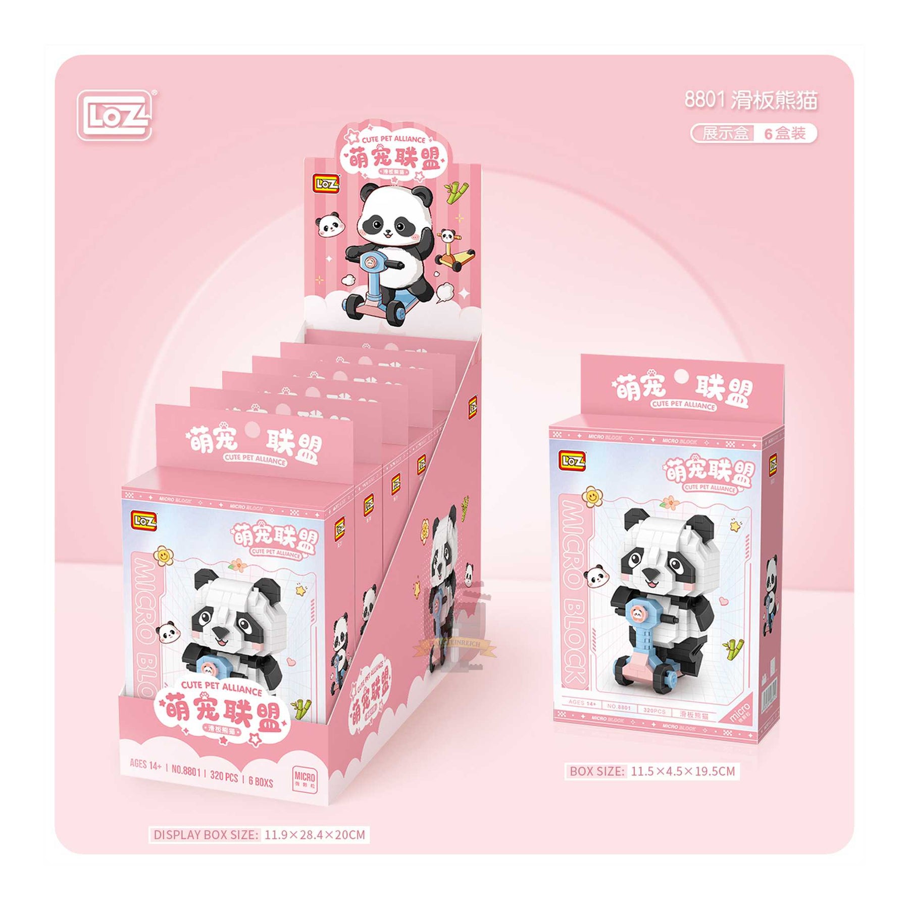 8801 - Panda mit Roller (LOZ)