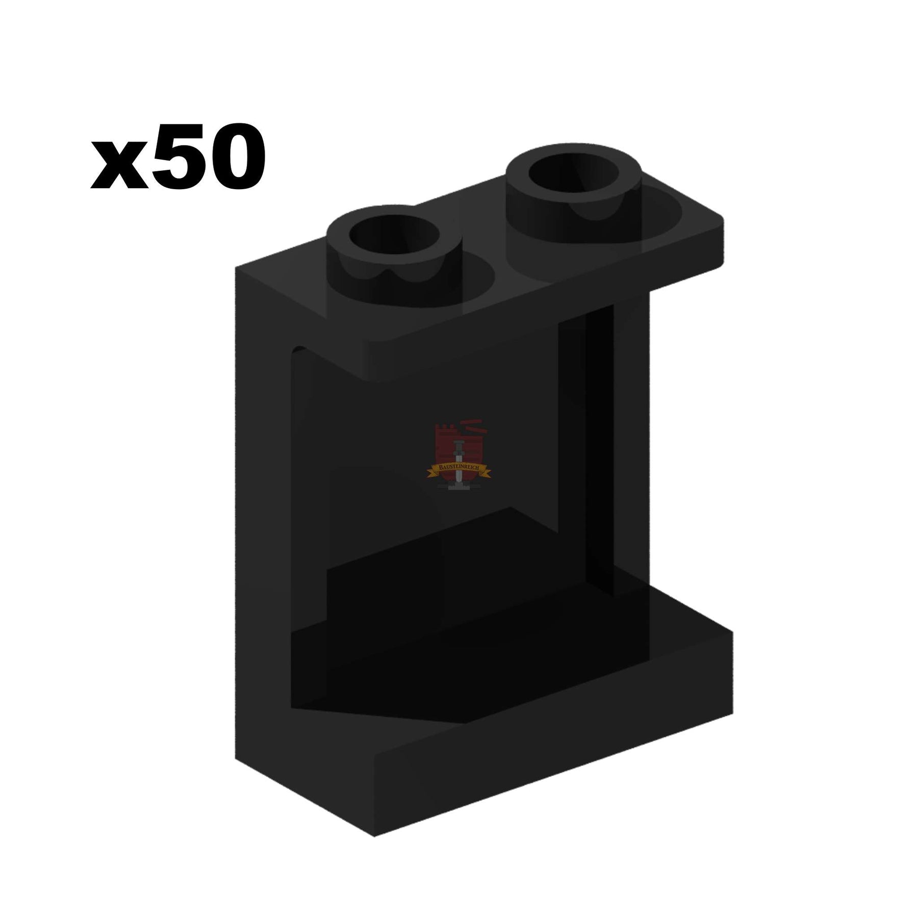Wall element 1x2x2 Schwarz 50 Stück (GoBricks)