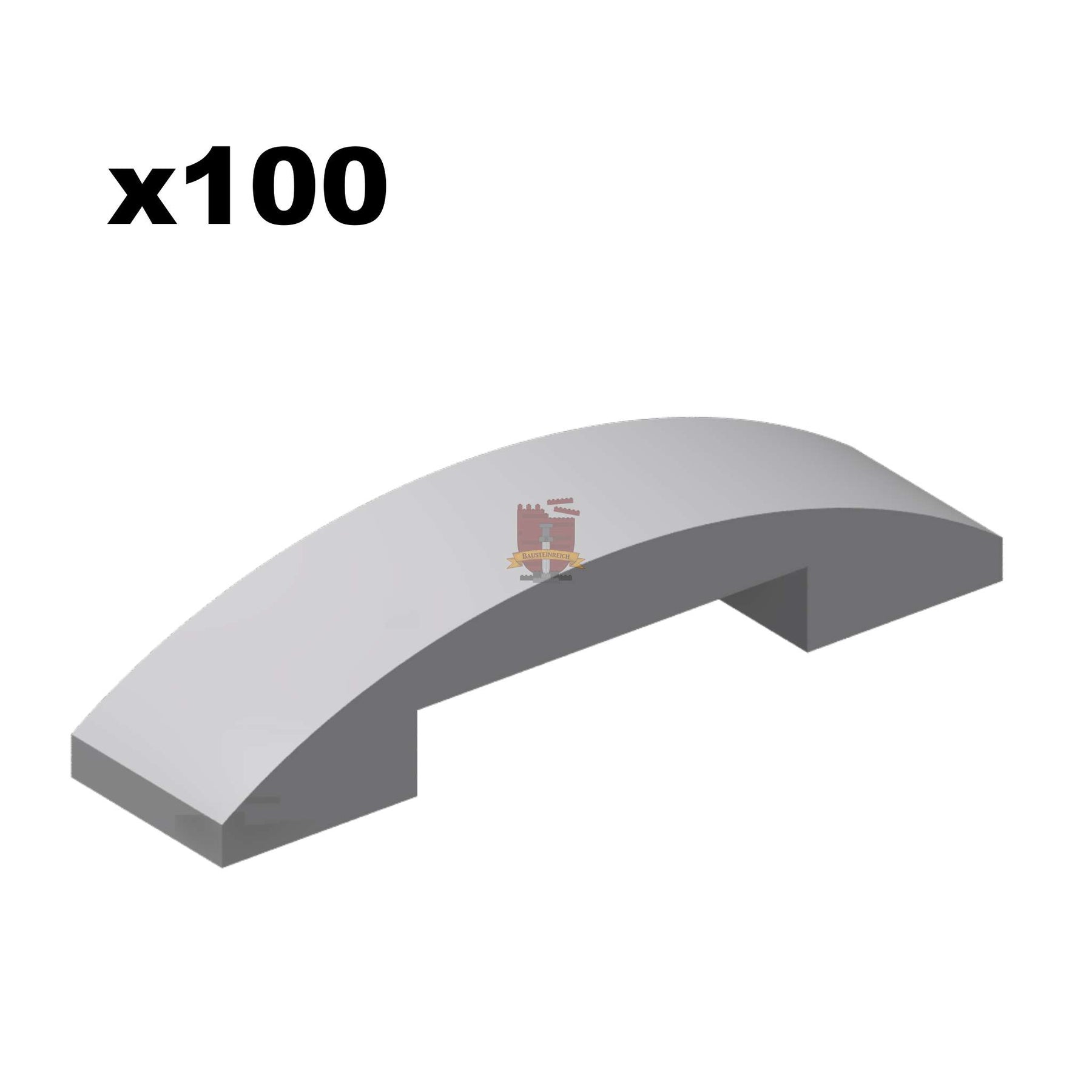 Plate with bow 1x4x2/3 Hellgrau 100 Stück (GoBricks)