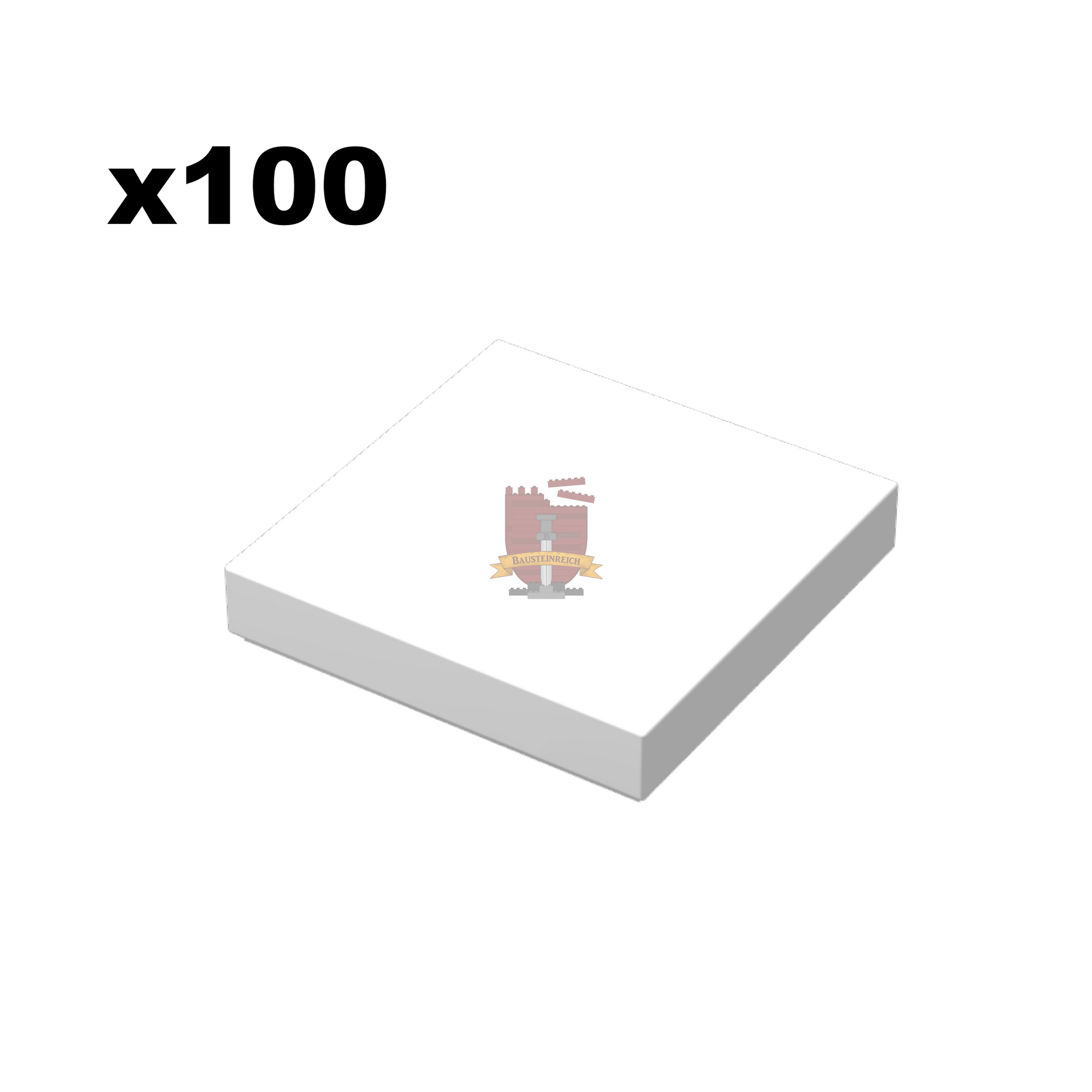 Fliese 2x2 Weiß 100 Stück (Q-Bricks)