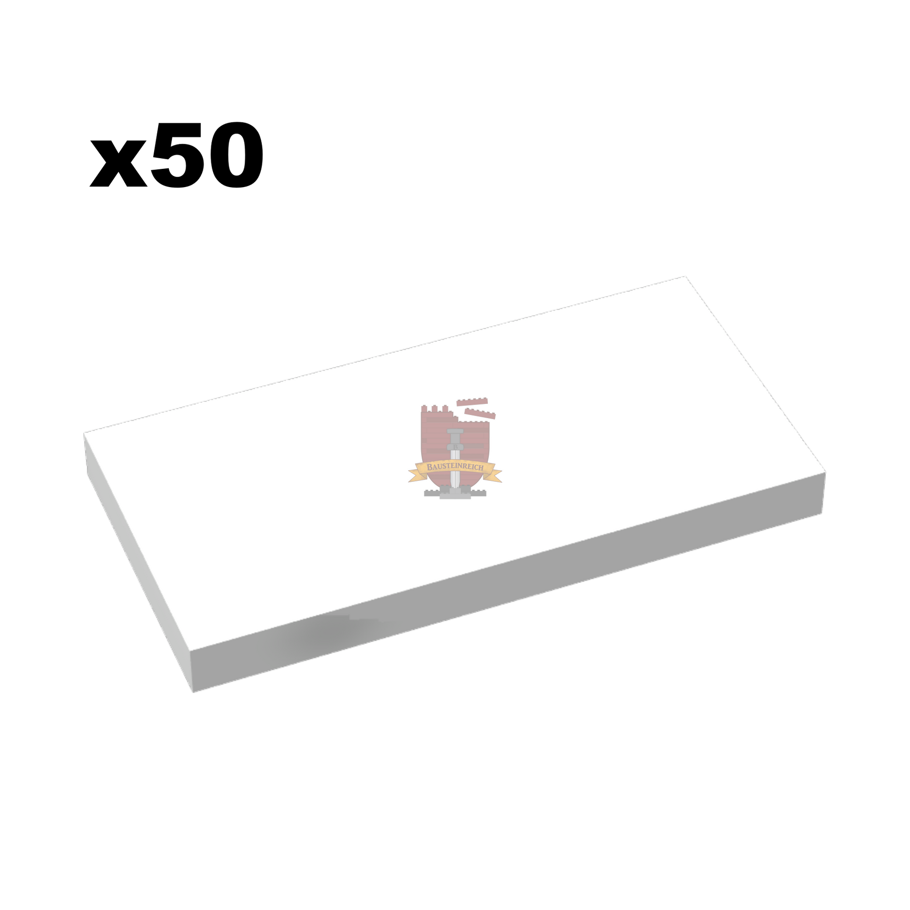 Fliese 2x4 Weiß 50 Stück (Q-Bricks)