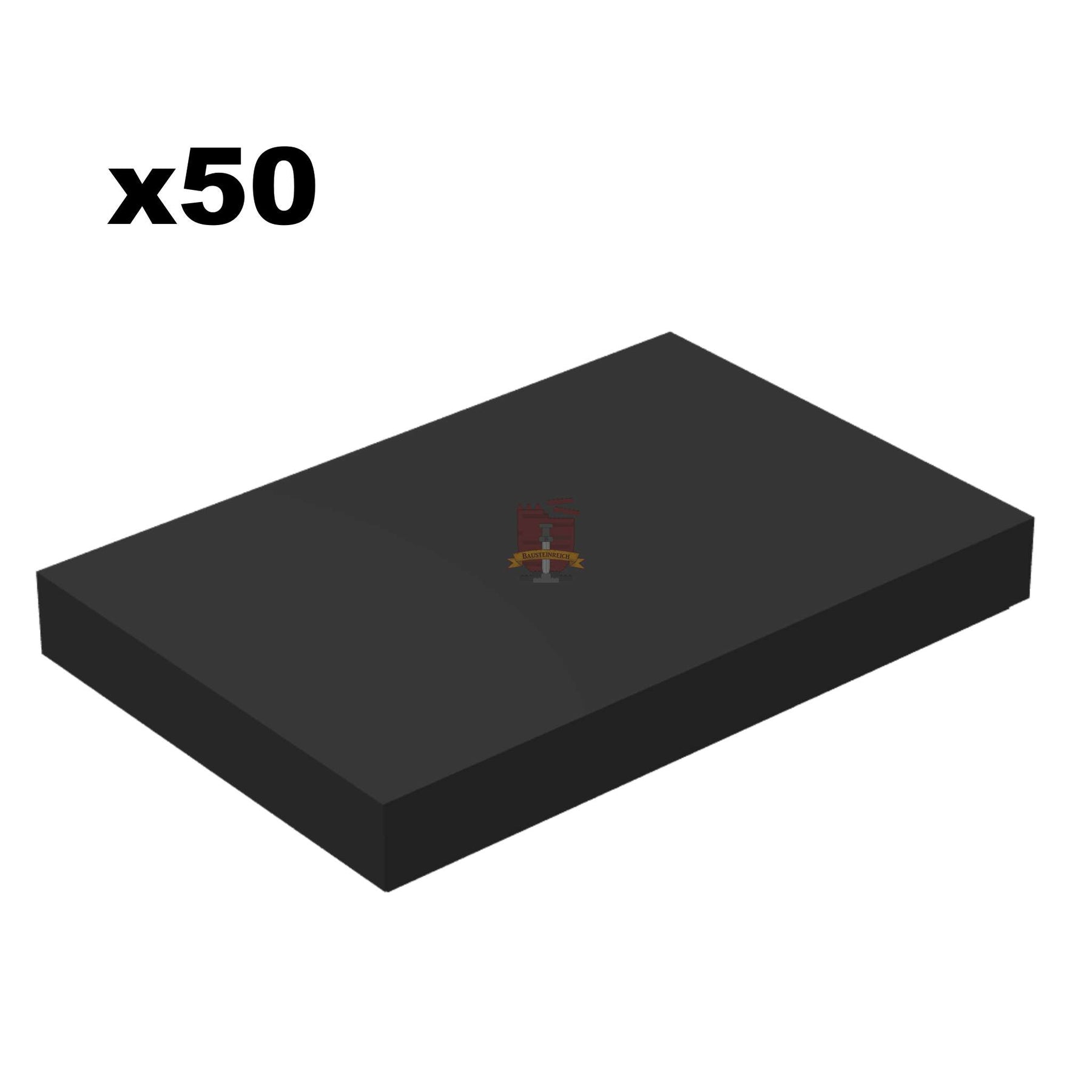 Fliese 2x3 Schwarz 50 Stück (GoBricks)