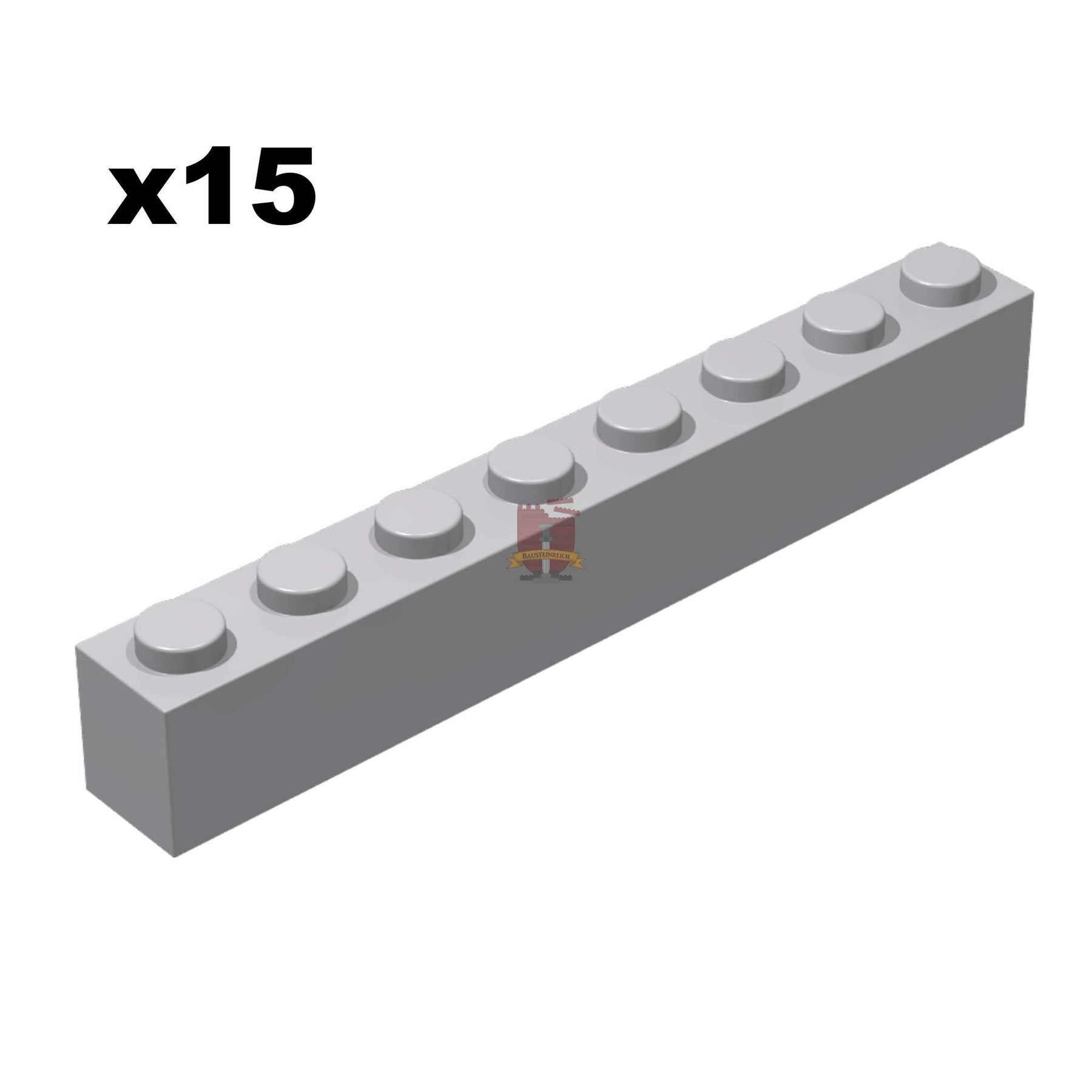 Brick 1x8 Hellgrau 15 Stück (GoBricks)