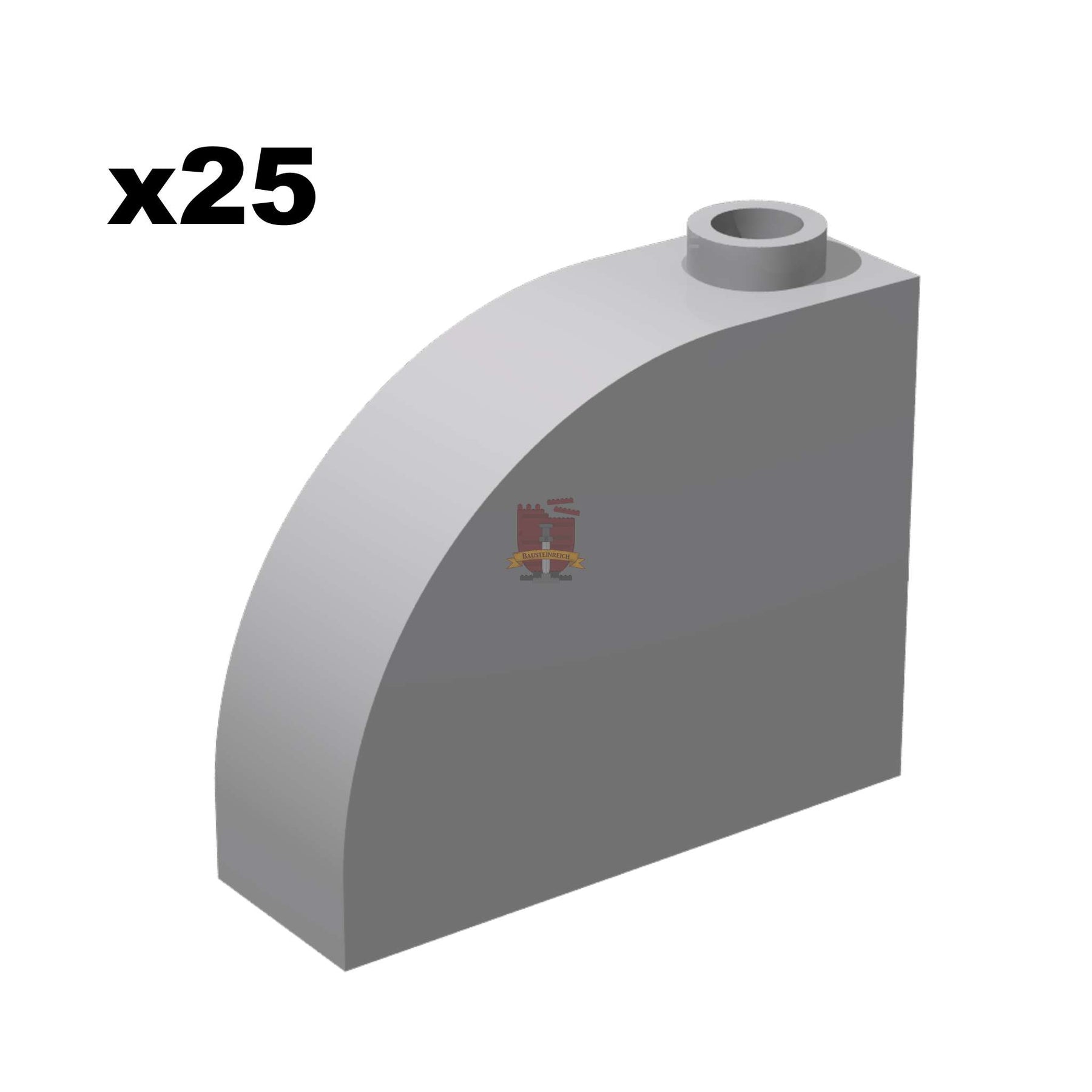 Bow Brick 1x3x2 Hellgrau 25 Stück (GoBricks)