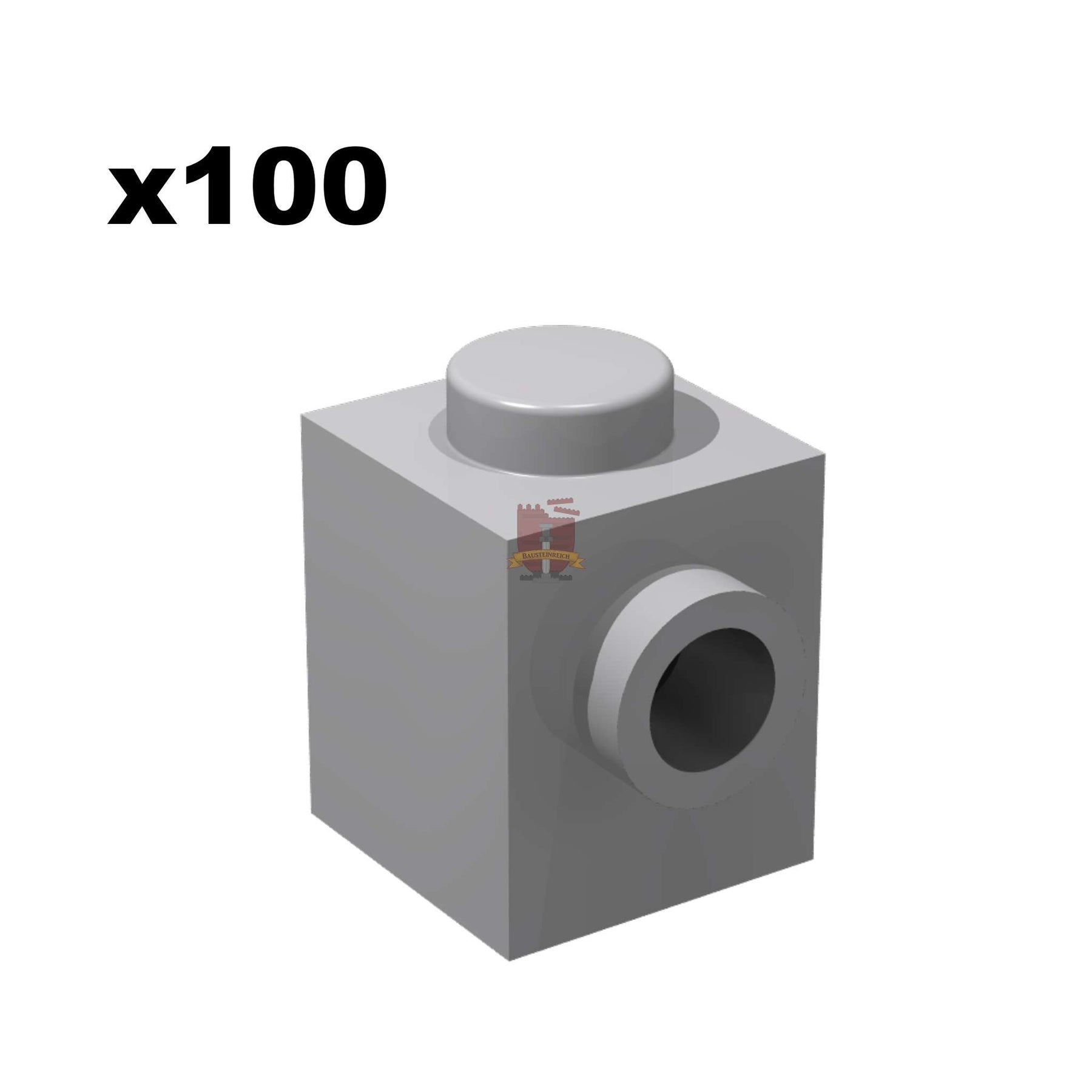 Brick 1x1 with 1 Knob Hellgrau 100 Stück (GoBricks)