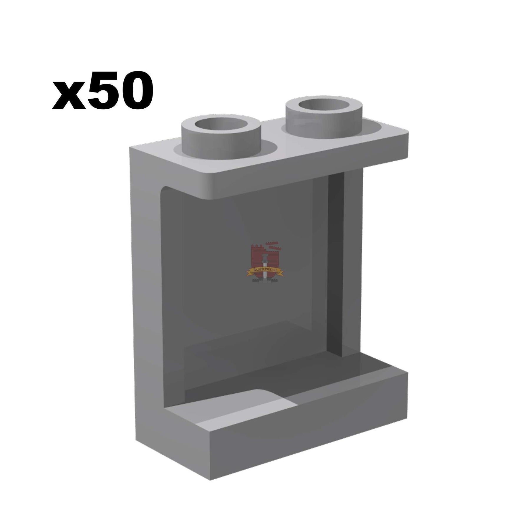 Wall element 1x2x2 Hellgrau 50 Stück (GoBricks)