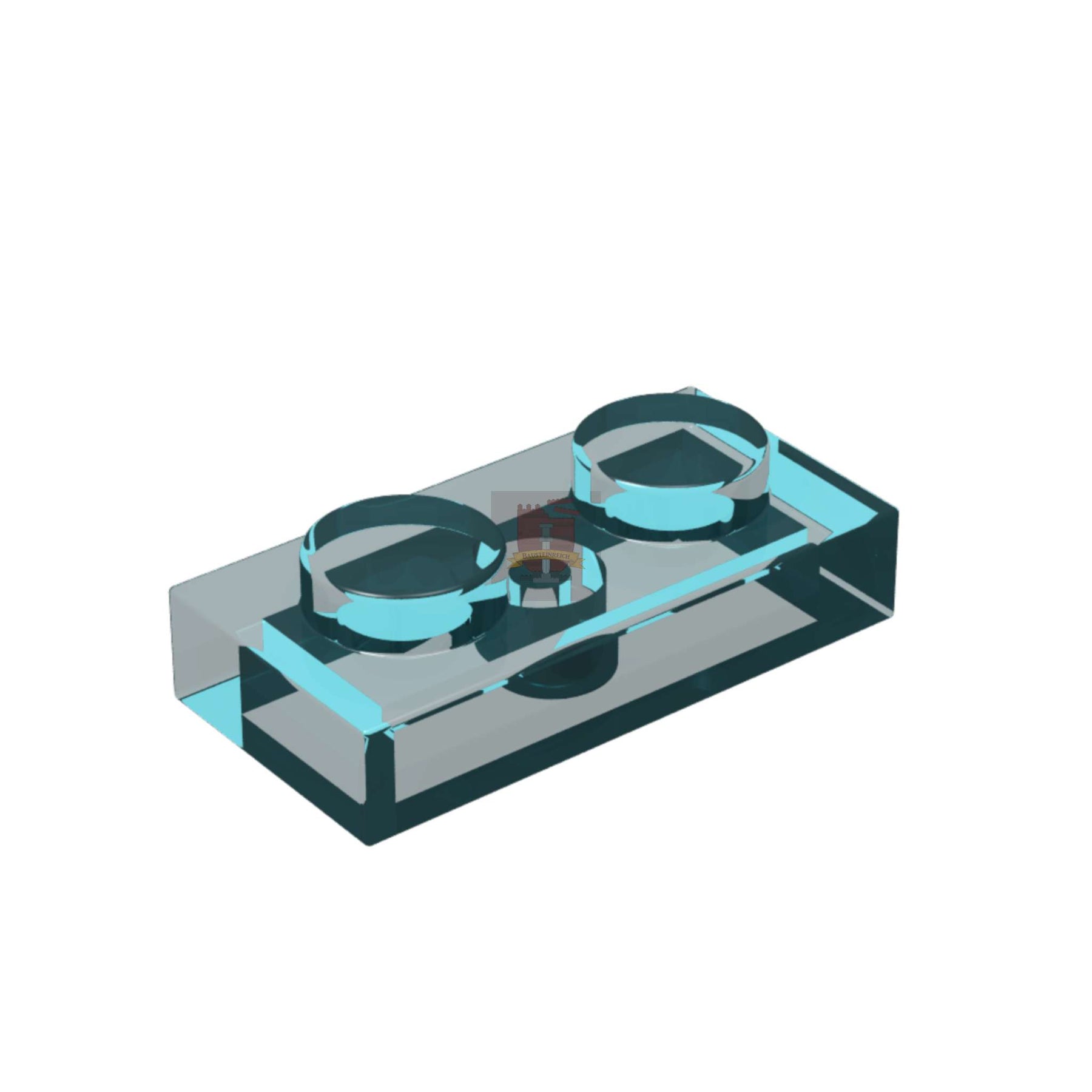 Platte 1x2 Trans-Light-Blue 100 Stück (GoBricks)