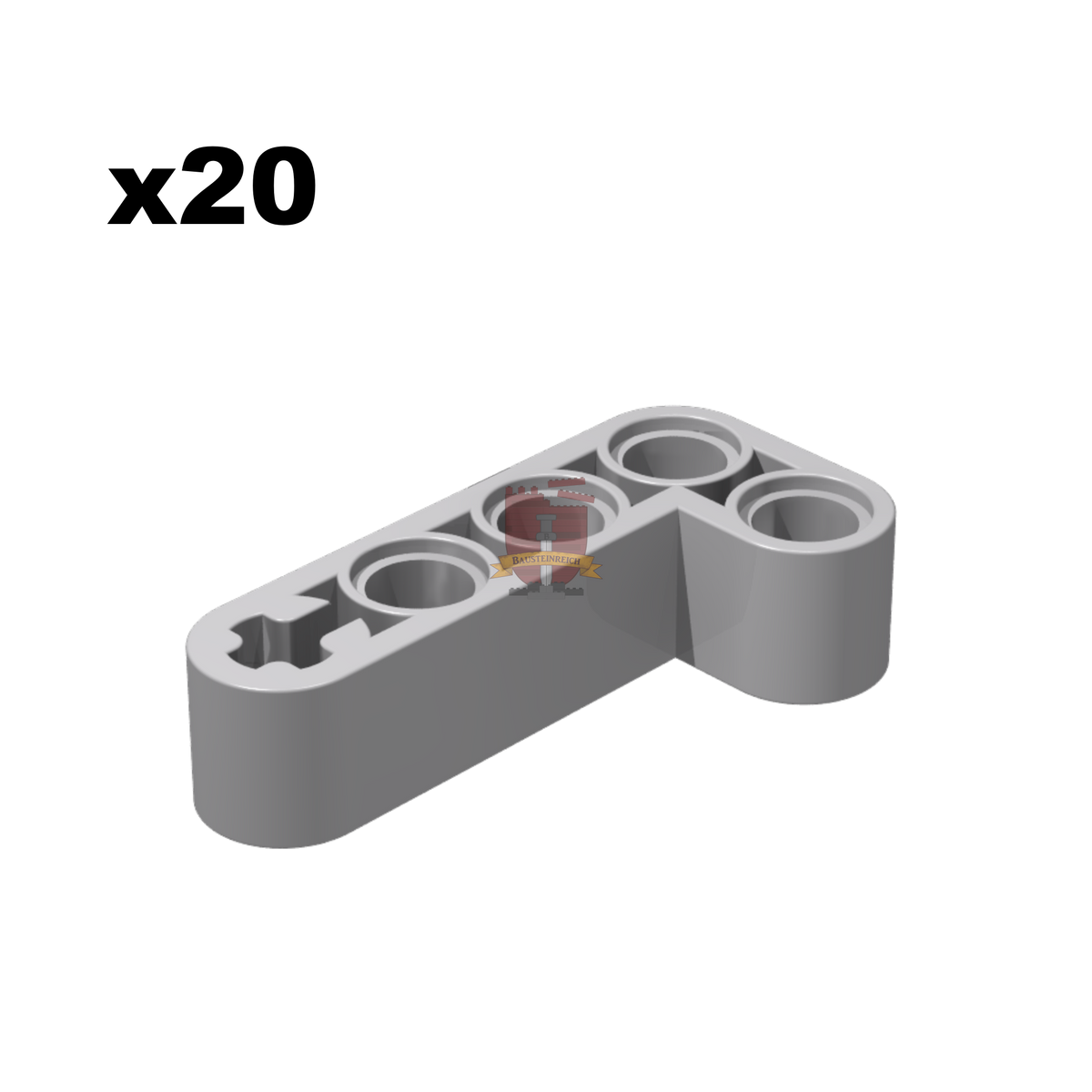 GoBricks Technik Angular Beam 4x2 hellgrau - Klemmbaustein-Technik (20 Stück)