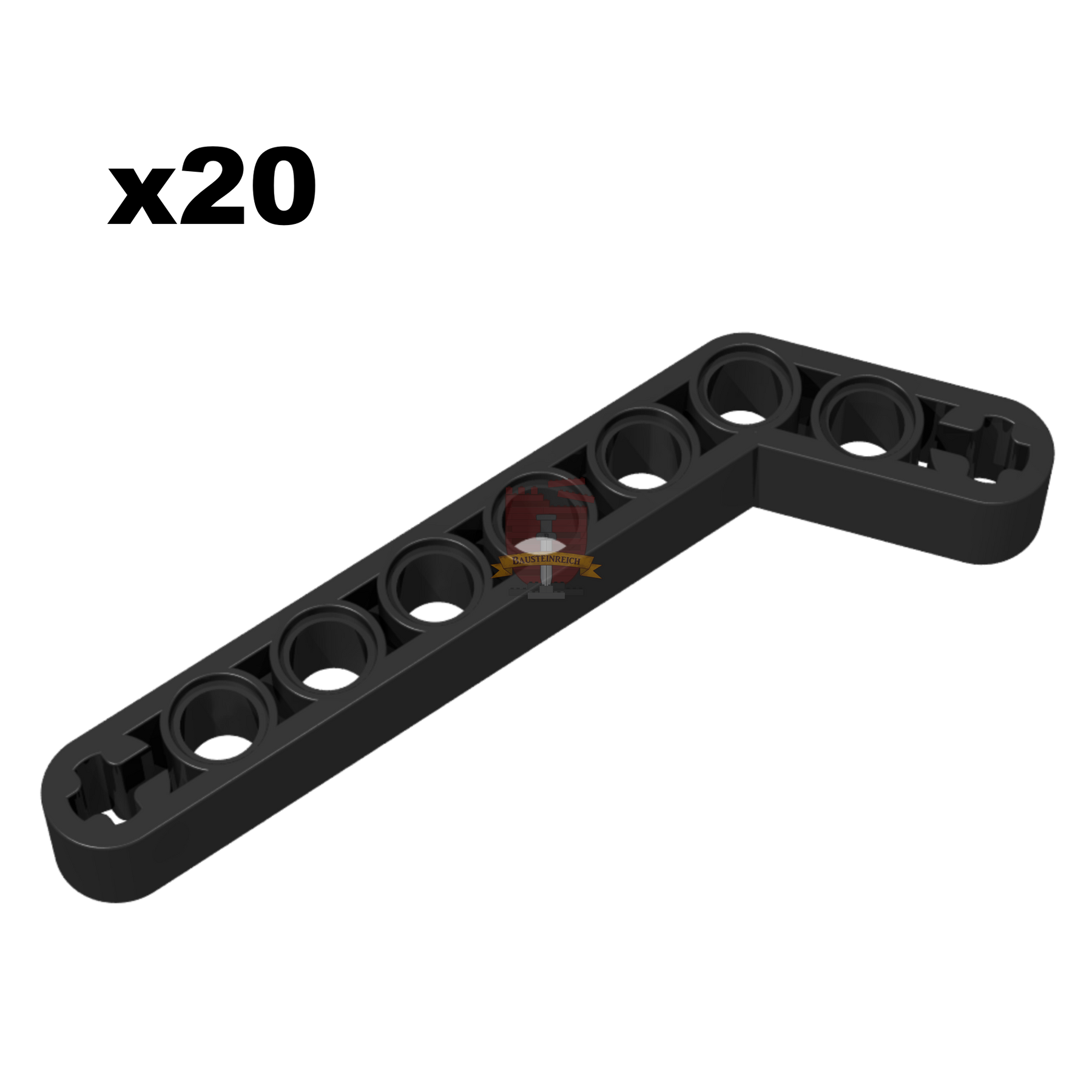 Technik Angular Beam 3x7 schwarz 20 Stück (Gobricks)