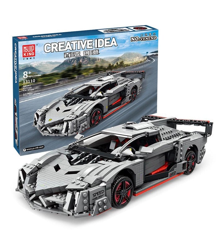 13110 - grauer Sportwagen "No. VENENO" (Mould King)