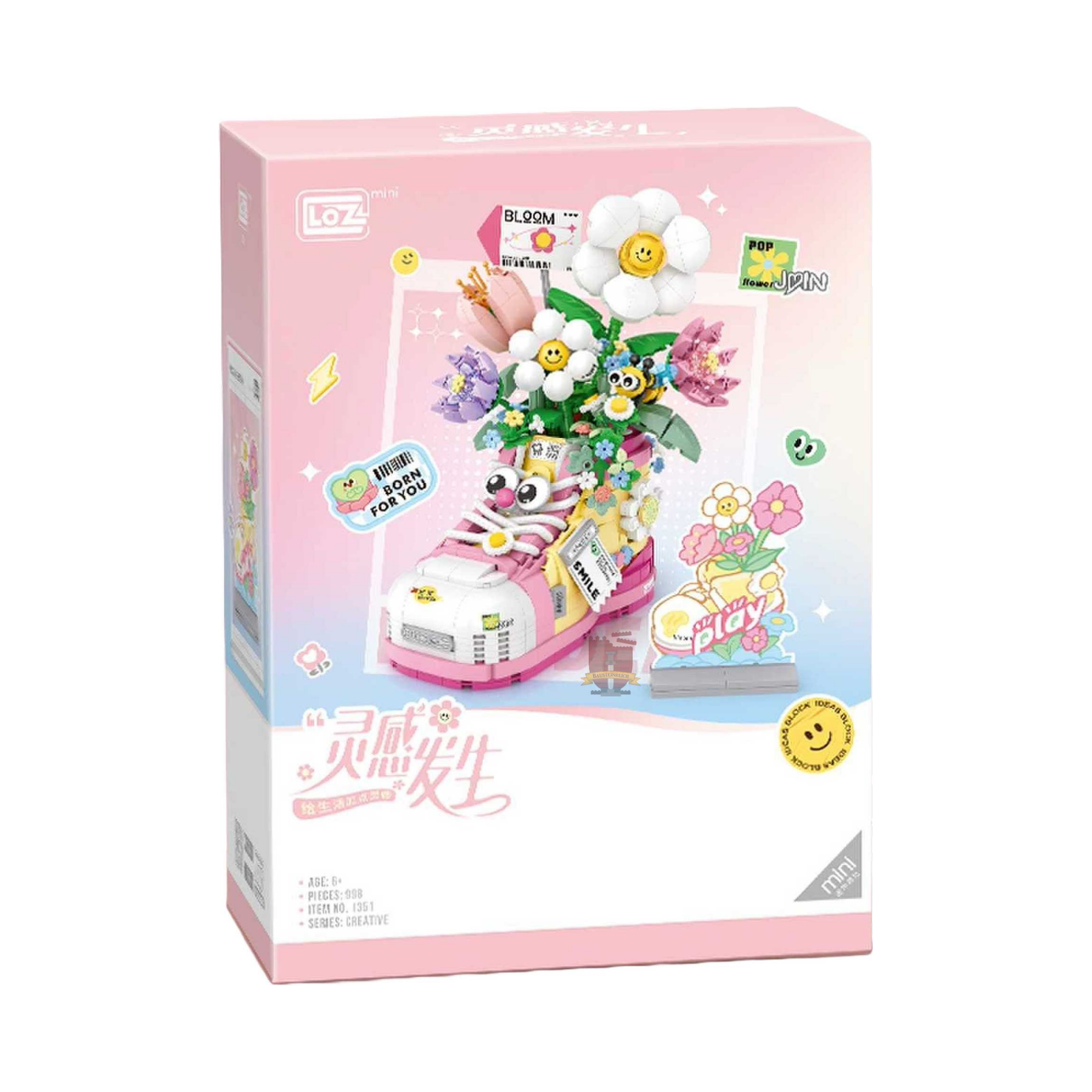 LOZ 1351 Blumen im Stiefel - Mini-Klemmbausteine Set (998 Teile)