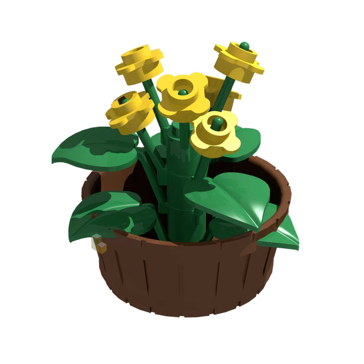 LB-20042-Blumenkübel gelbe Blume (Lonestar-Bricks)
