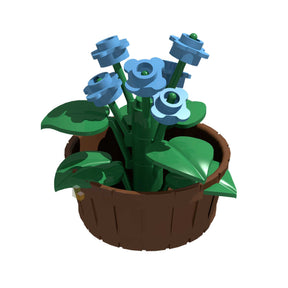 LB-20046-Blumenkübel hellblaue Blume (Lonestar-Bricks)