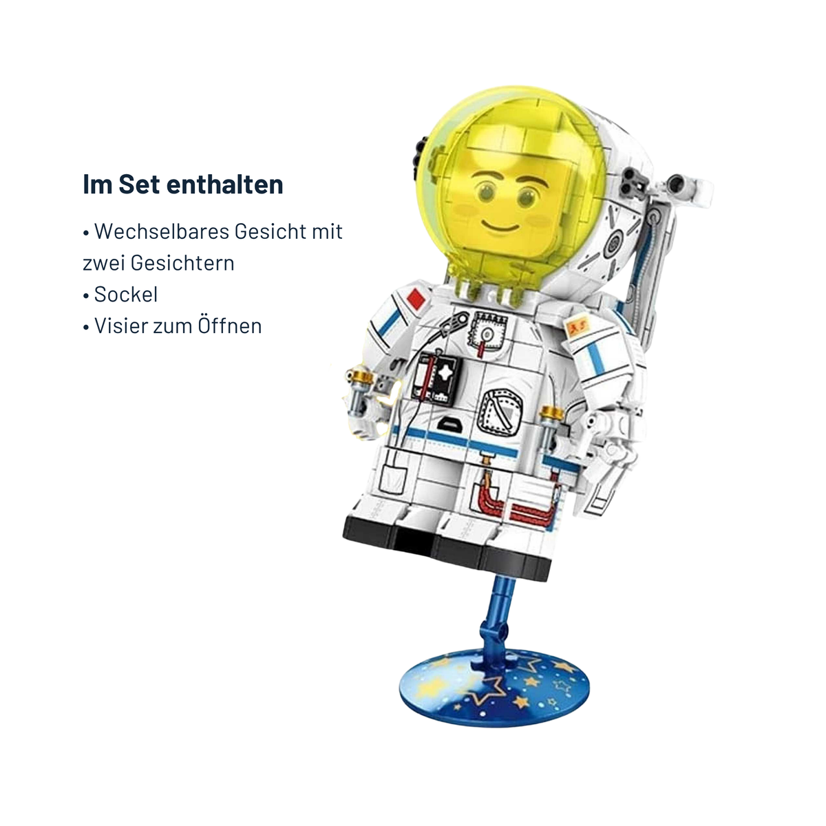Sembo 203017 Astronaut mit Sternensockel - Klemmbausteine Set (518 Teile)