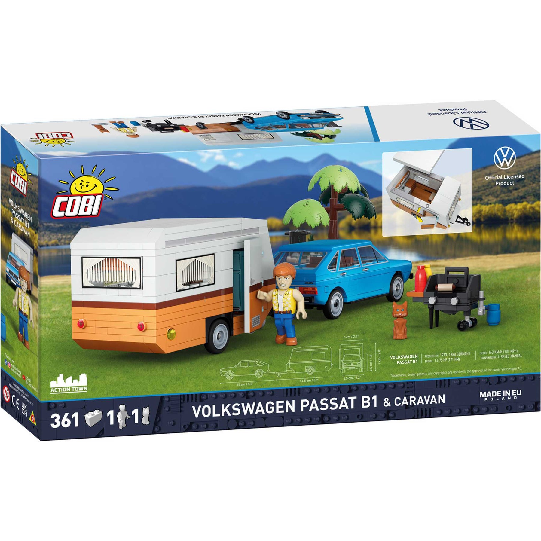 CB-24643 - VW Passat B1 mit Wohnwagen(Cobi)