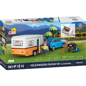 CB-24643 - VW Passat B1 mit Wohnwagen(Cobi)