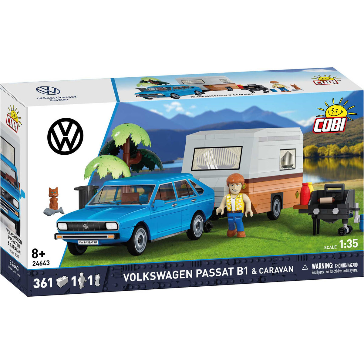 CB-24643 - VW Passat B1 mit Wohnwagen(Cobi)