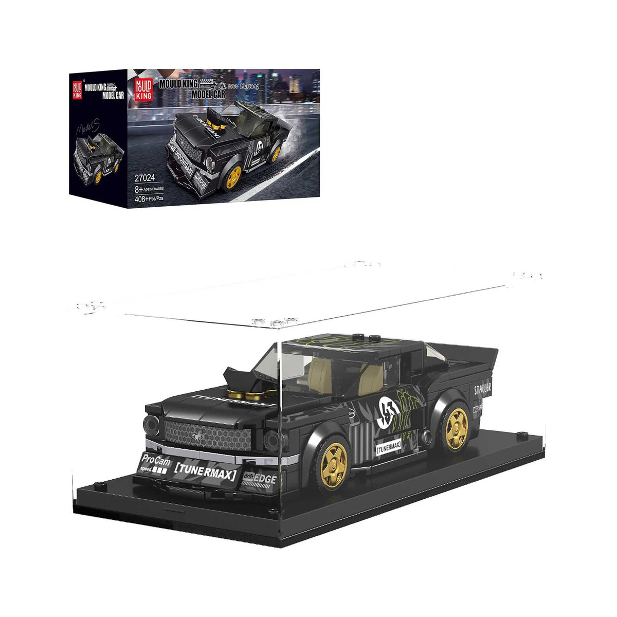 27024 - schwarzer Sportwagen inkl. Vitrine (Mould King)