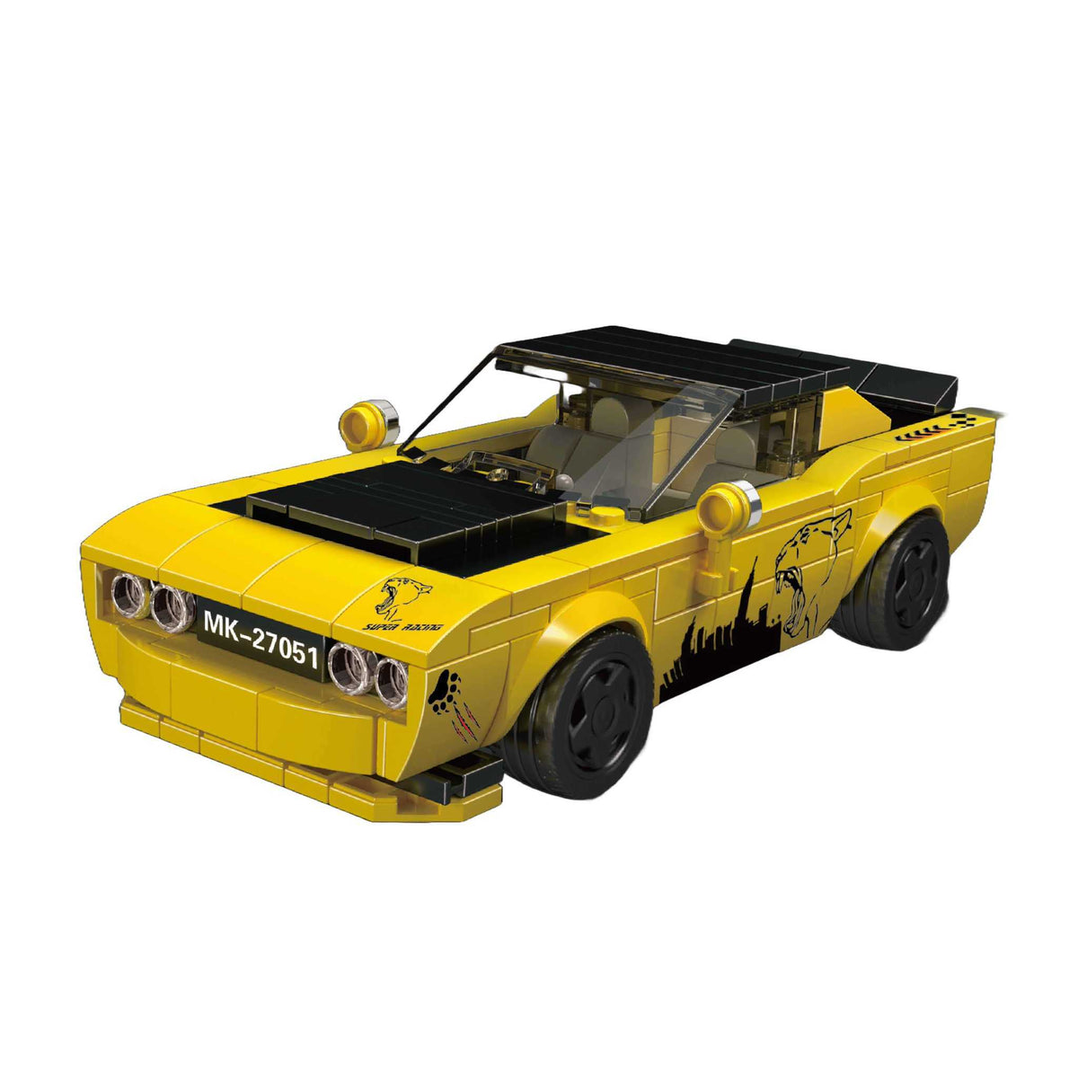 27051 - Gelber Sportwagen inkl. Vitrine (Mould King)