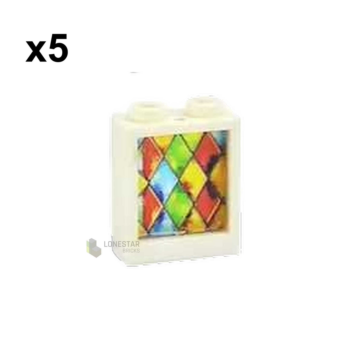 LB-30048-Buntglas Fenster 1x2x2 Nr. 2 (Lonestar-Bricks)