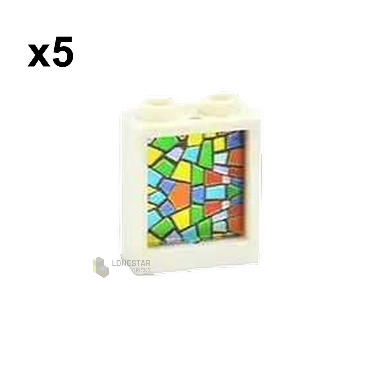 LB-30049-Buntglas Fenster 1x2x2 Nr. 3 (Lonestar-Bricks)