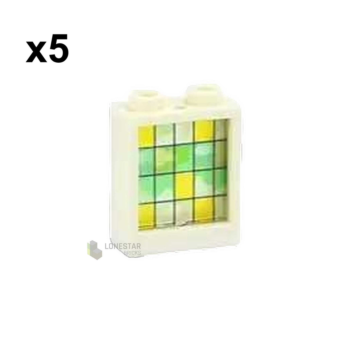LB-30051-Buntglas Fenster 1x2x2 Nr. 5 (Lonestar-Bricks)