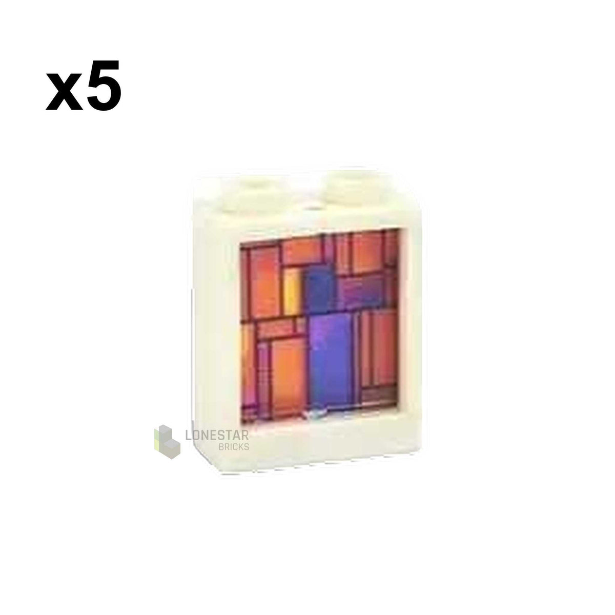 LB-30052-Buntglas Fenster 1x2x2 Nr. 6 (Lonestar-Bricks)