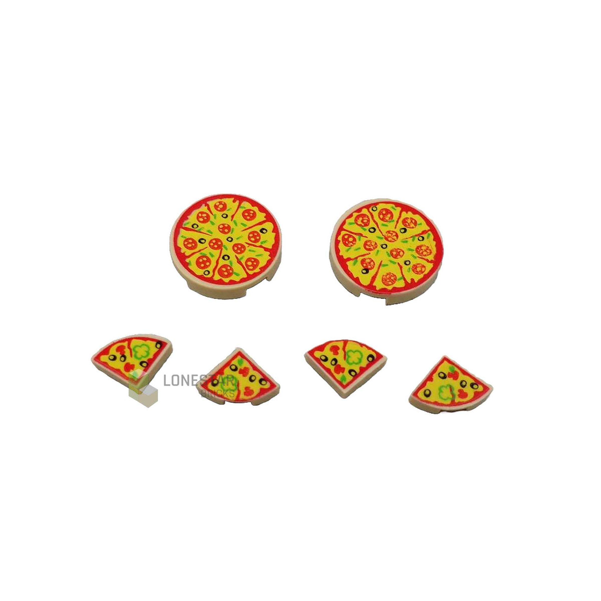 LB-30053- 2 Pizzen + 4 Pizzastücke (Lonestar-Bricks)