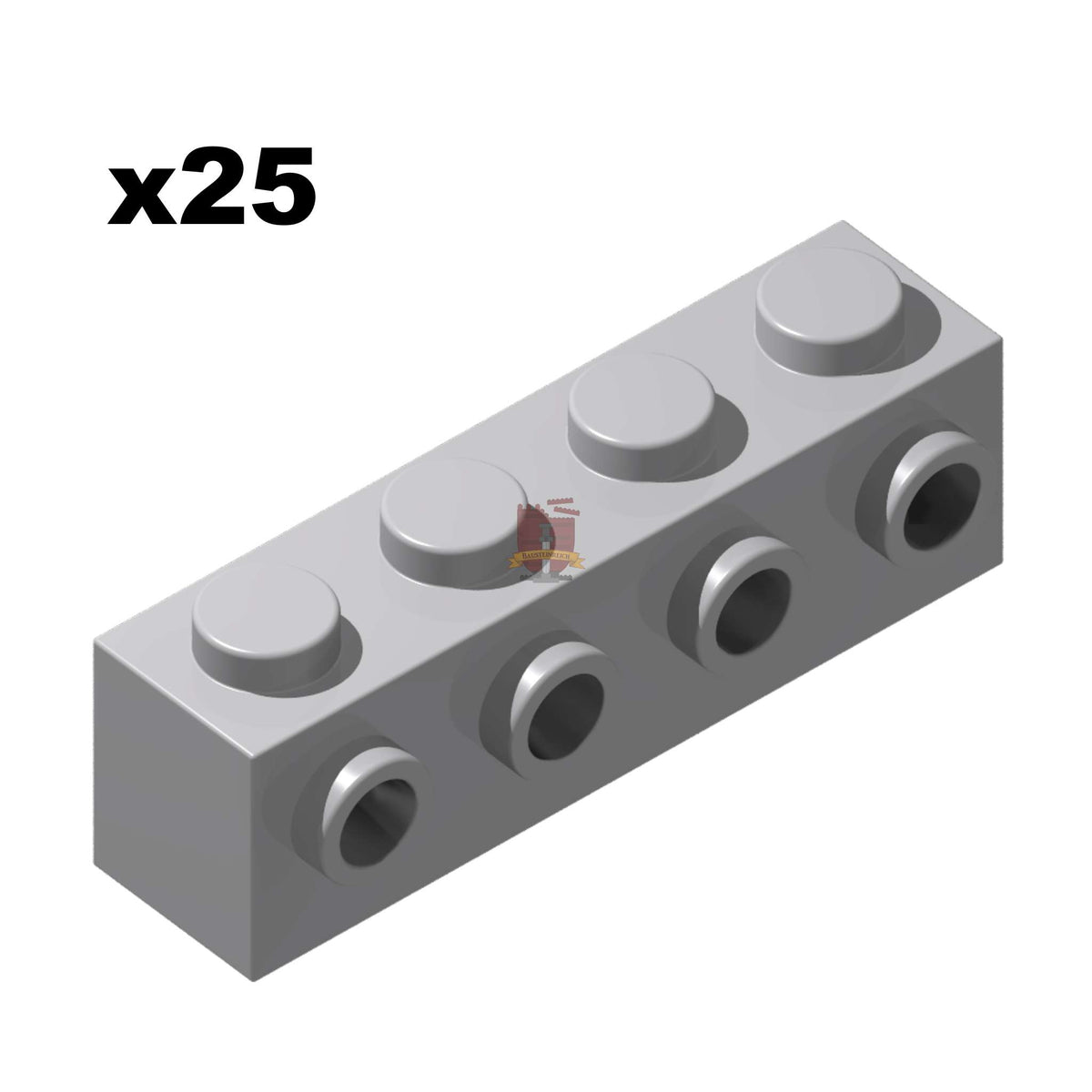 Brick 1x4 with 4 knobs Hellgrau 25 Stück (GoBricks)