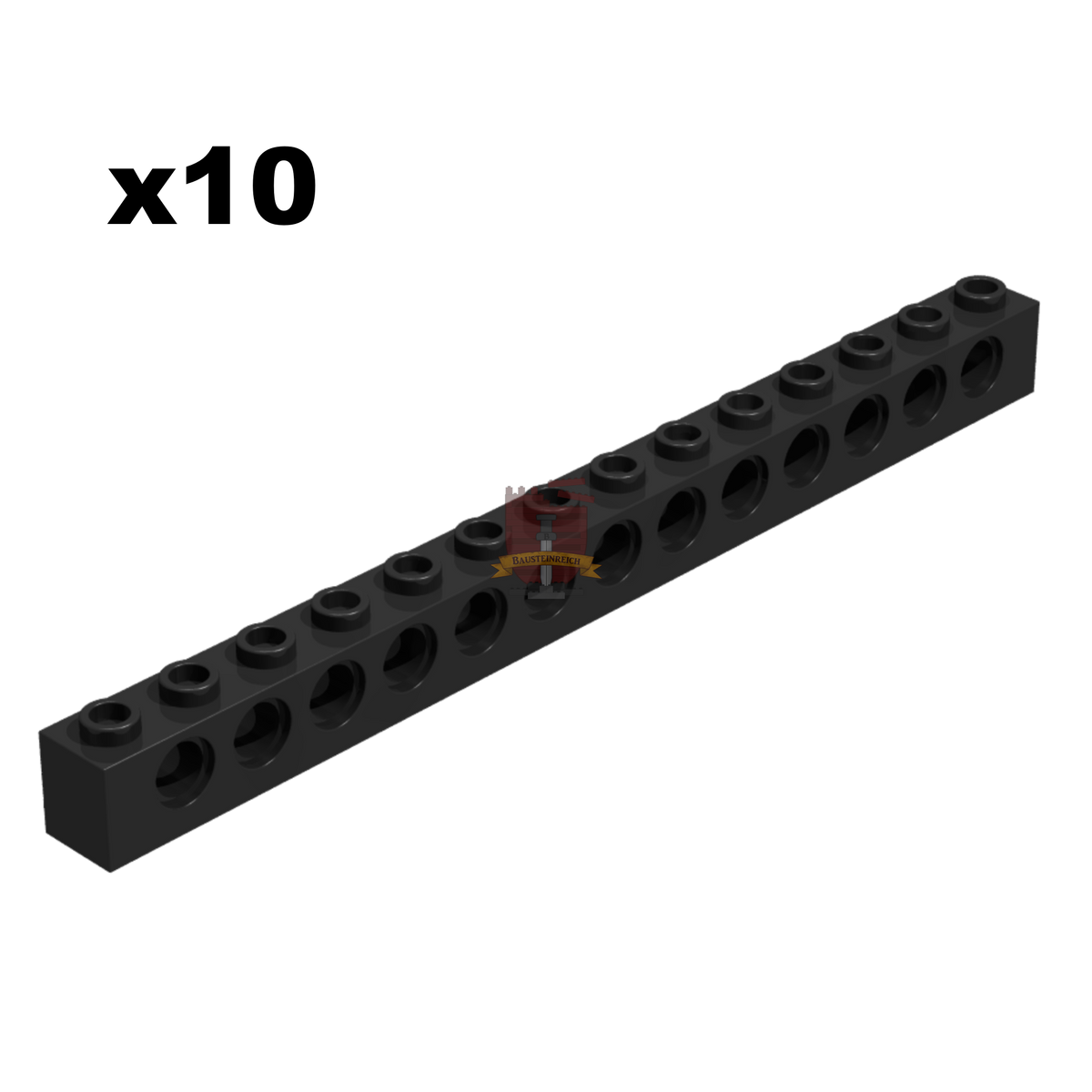 Technik Brick 1x14 schwarz 10 Stück (Gobricks)