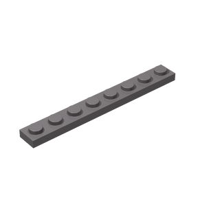 Plate 1x8 dunkelgrau 50 Stück (Cada)