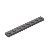 Plate 1x8 dunkelgrau 50 Stück (Cada)