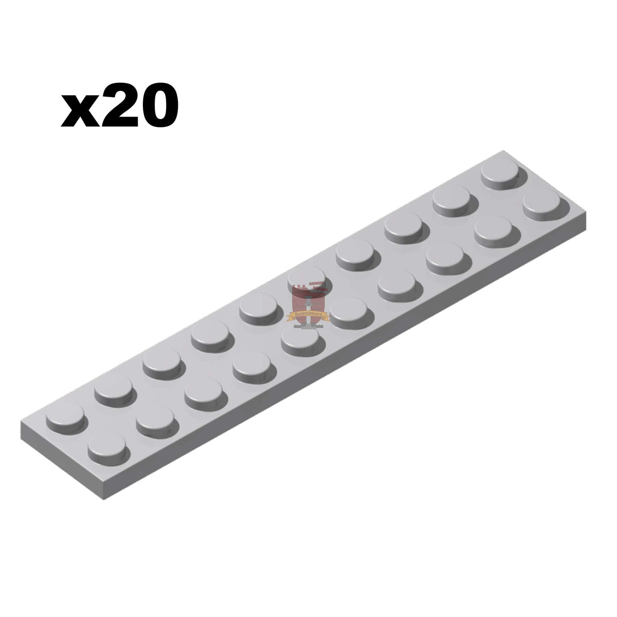 Plate 2x10 Hellgrau 20 Stück (GoBricks)