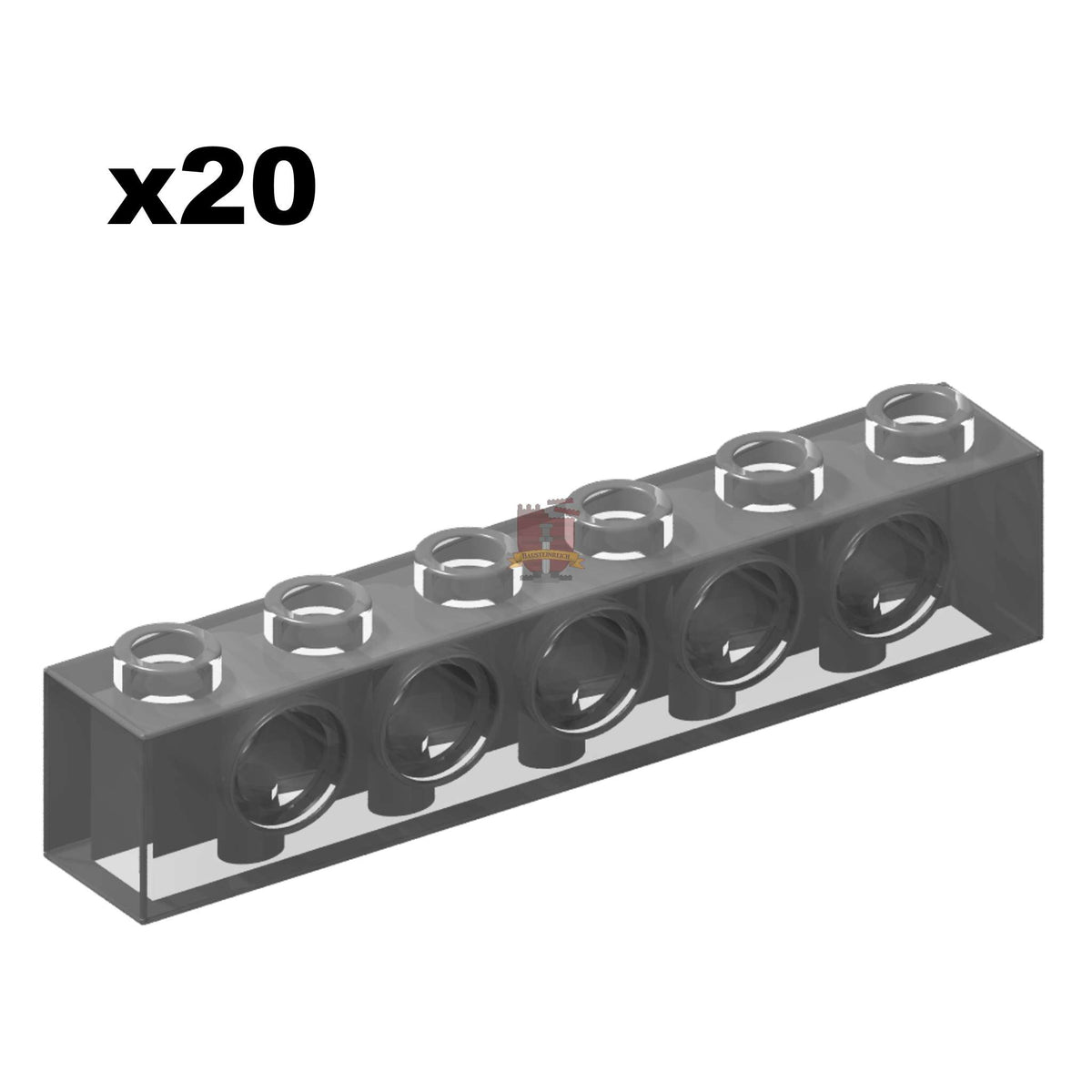 Technik Brick 1x6 Trans-Clear 20 Stück (GoBricks)