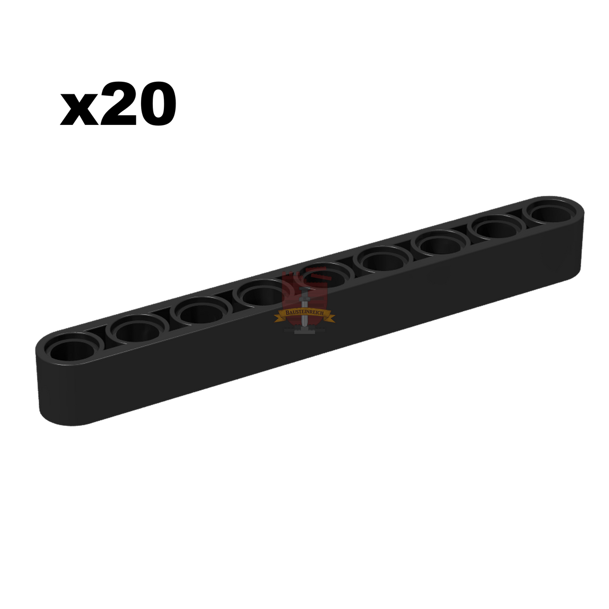 Technik Liftarm 1x9 schwarz 20 Stück (Gobricks)