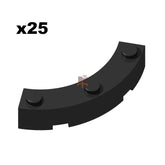 1/4 Bow Brick 4x4x1 Schwarz 25 Stück (GoBricks)