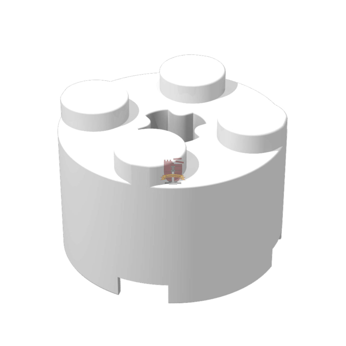 Brick Rund mit Achsloch weiß 50 Stück (Cada)