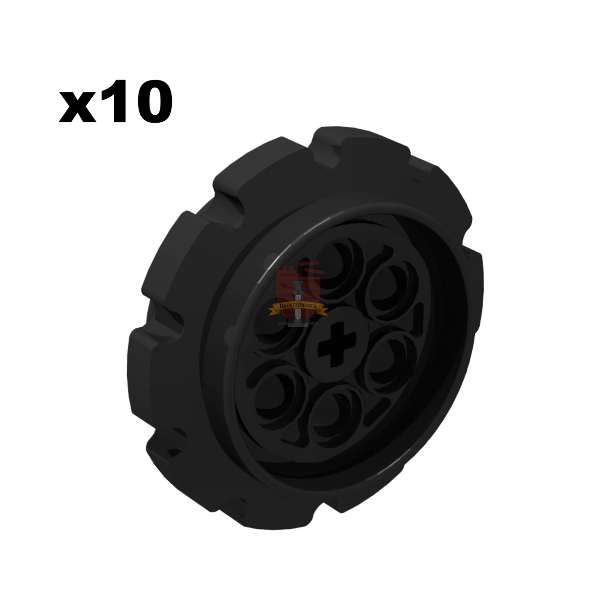 Technik Rad Schwarz 10 Stück (GoBricks)