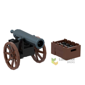 LB-70002 - Kanone mit Munitionskiste (Lonestar Bricks)